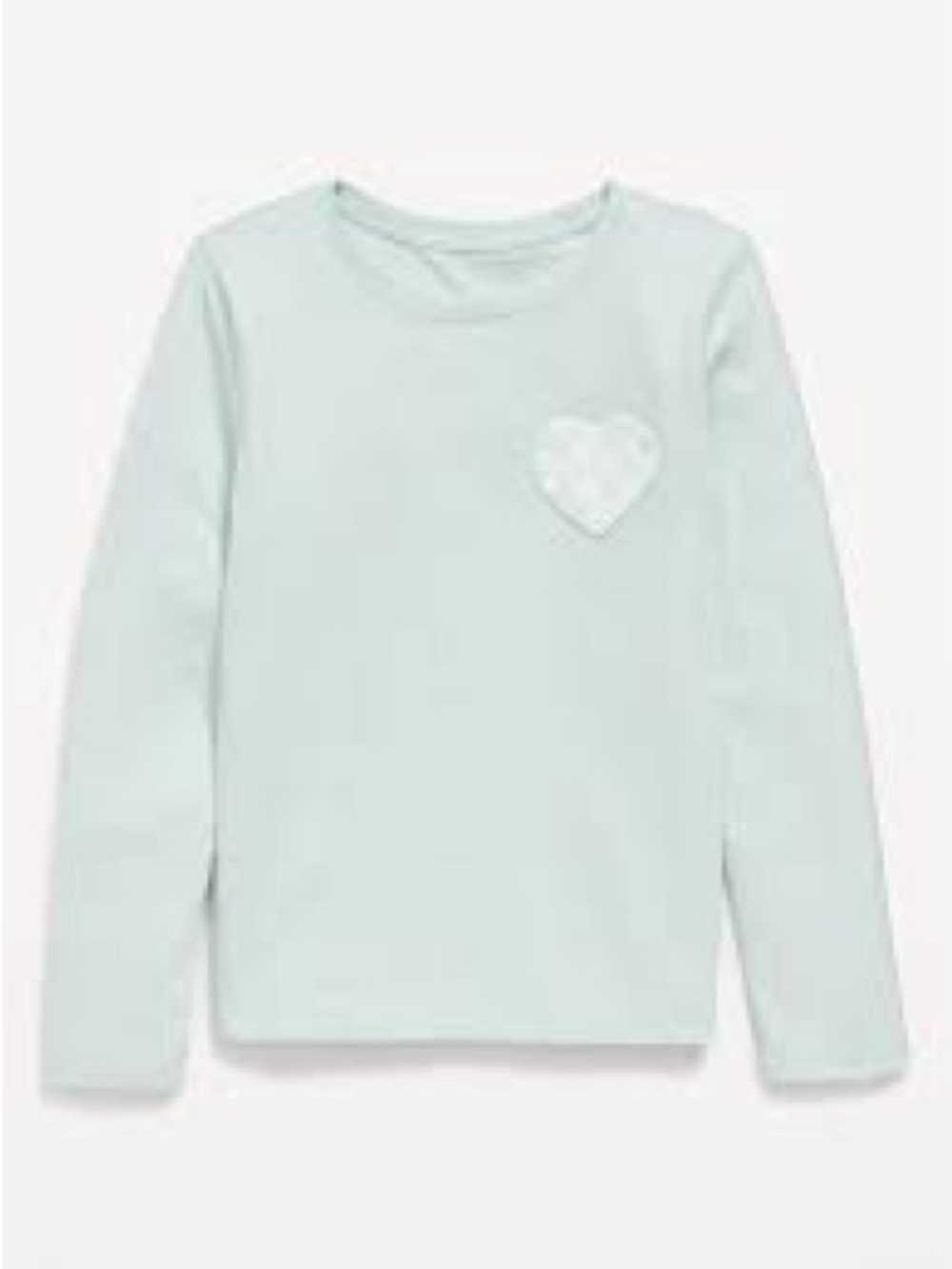 Long-Sleeve Heart Patch Top - Light Mint